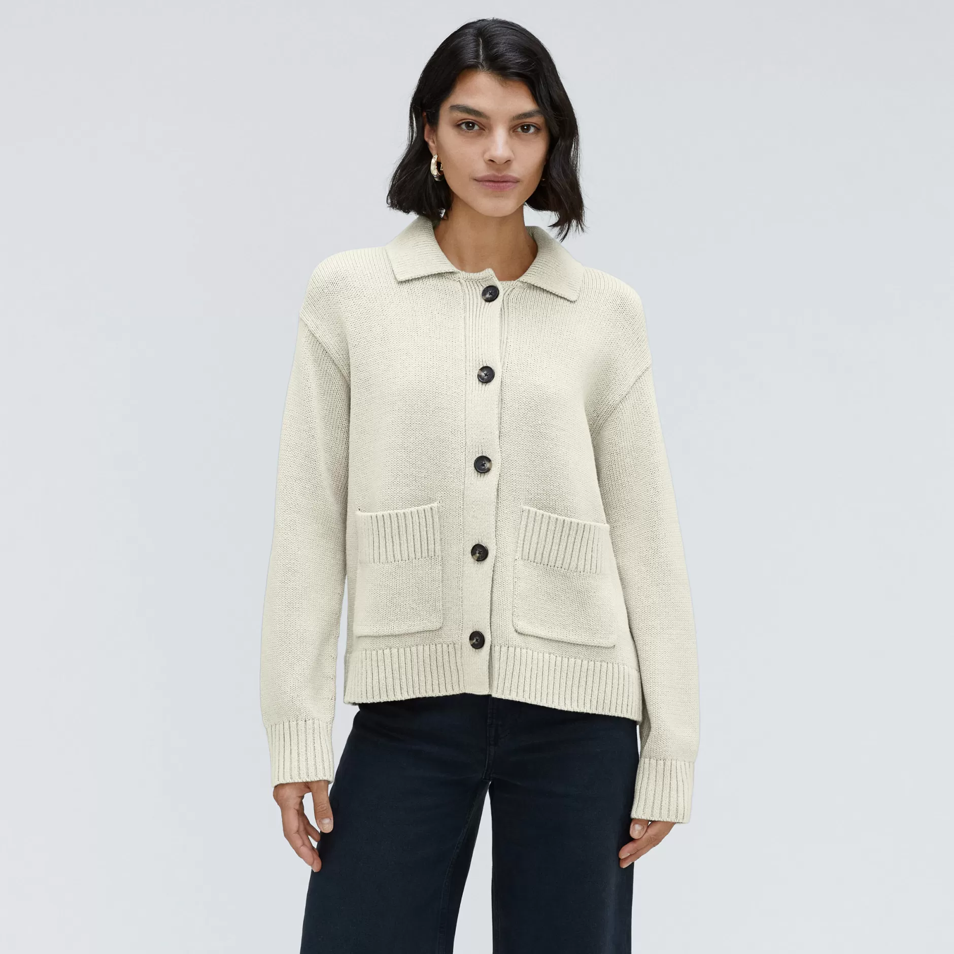 Outlet The Cotton Chore Sweater Jacket Women Sweaters