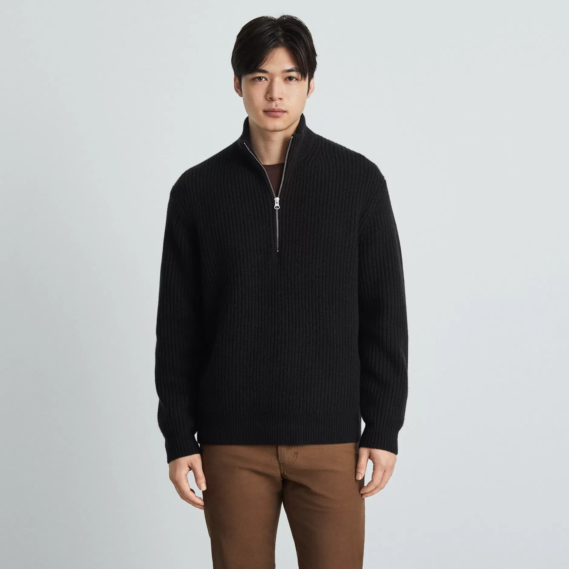 Fashion The Felted Merino Half-Zip Sweater Men Sweaters