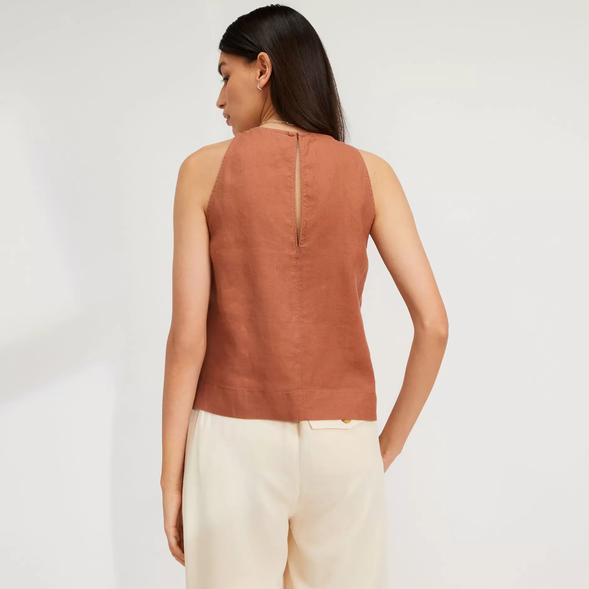 Cheap The Linen High-Neck Tank Women Tops & Shirts