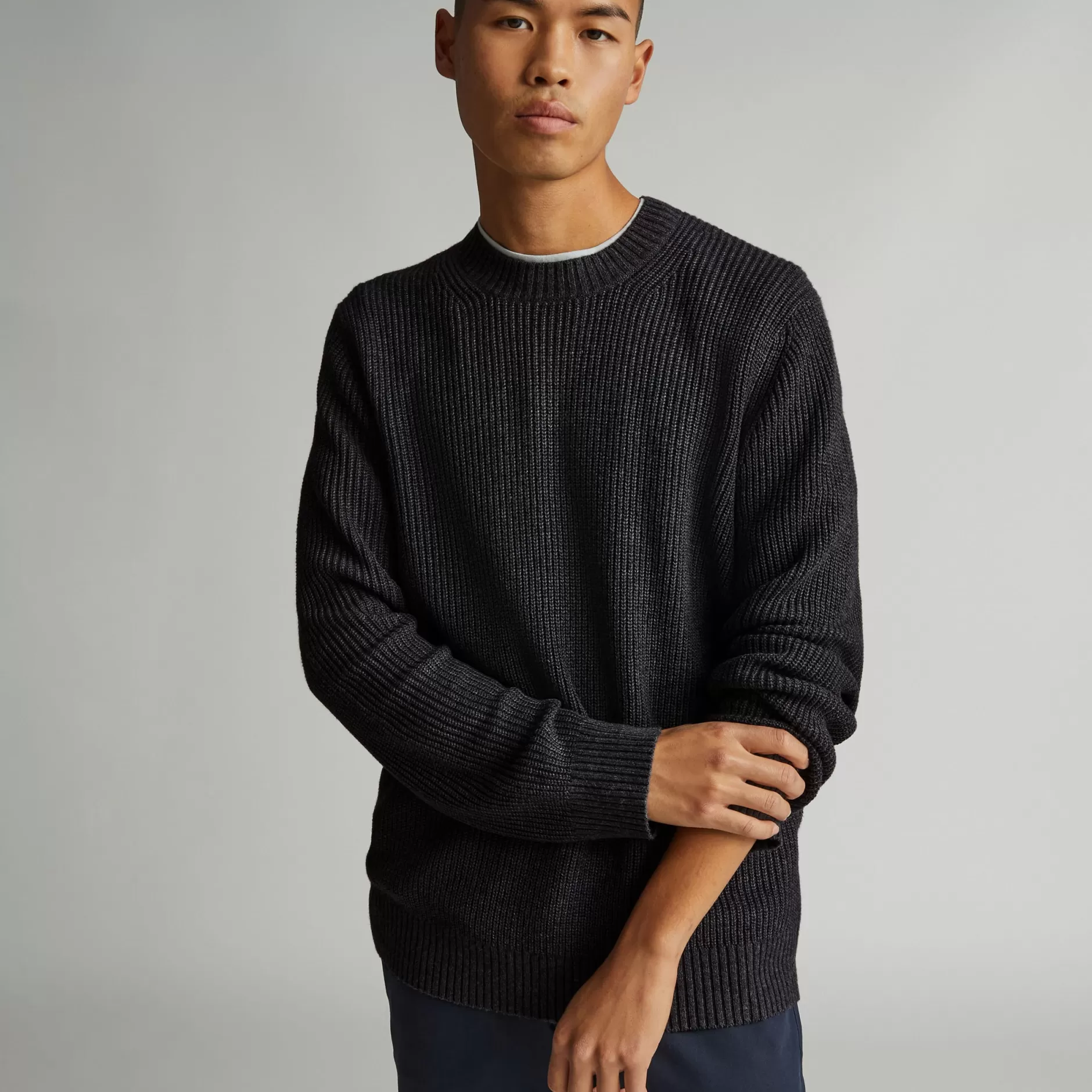 Discount The No-Sweat Ribbed Crew Men Sweaters