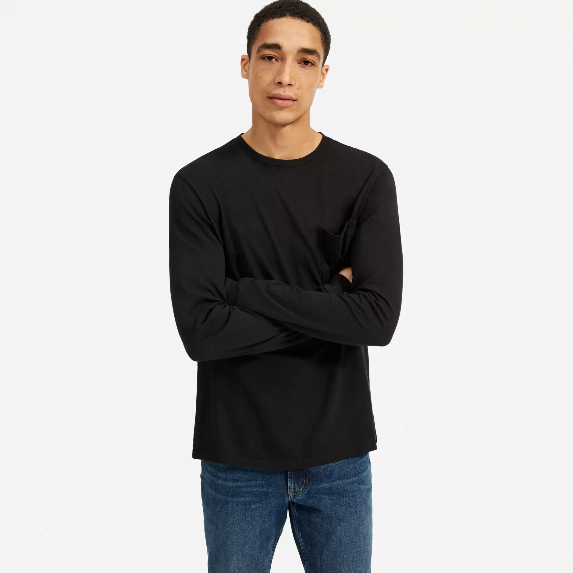 Cheap The Organic Cotton Long-Sleeve Pocket Tee | Uniform Men Tees