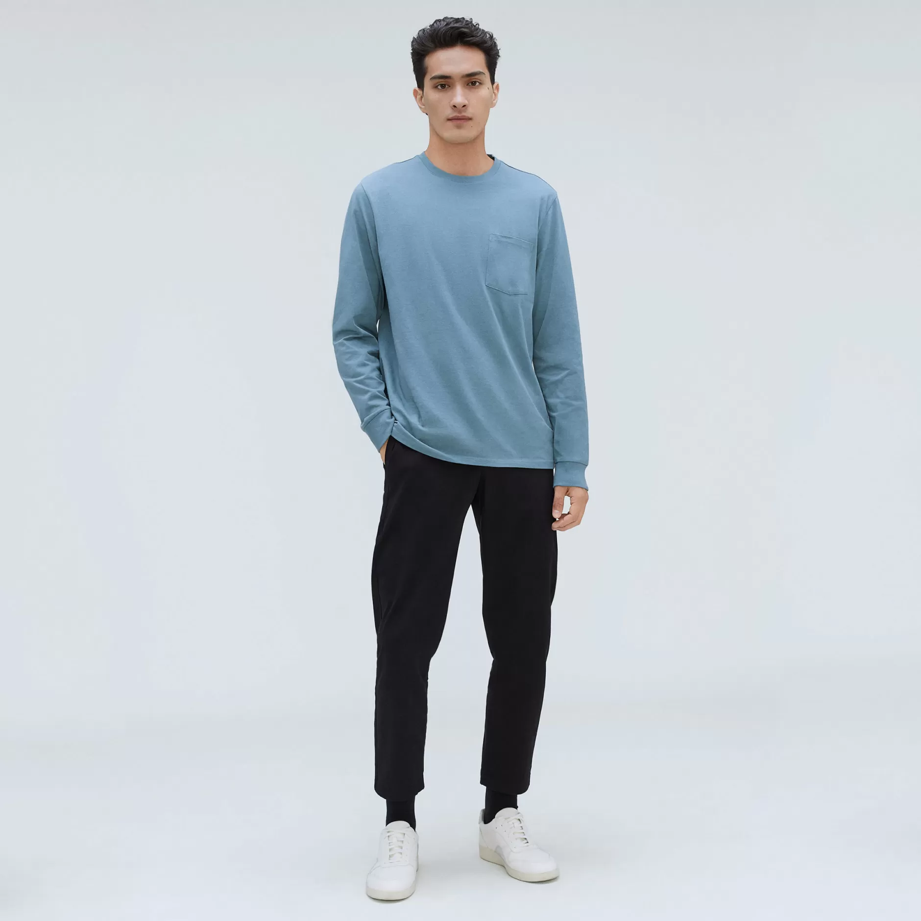 Shop The Organic Cotton Long-Sleeve Pocket Tee | Uniform Men Tees