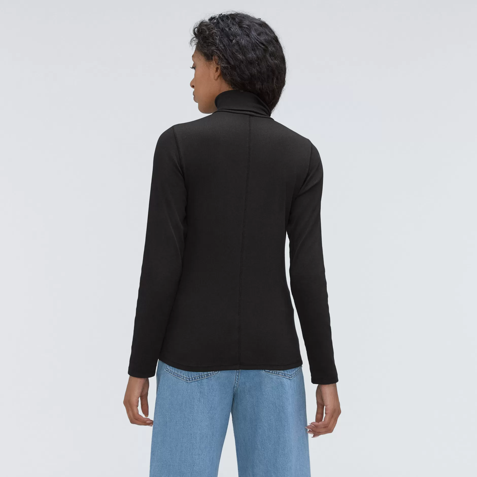 New The Pima Micro-Rib Turtleneck Women Tees & Tanks