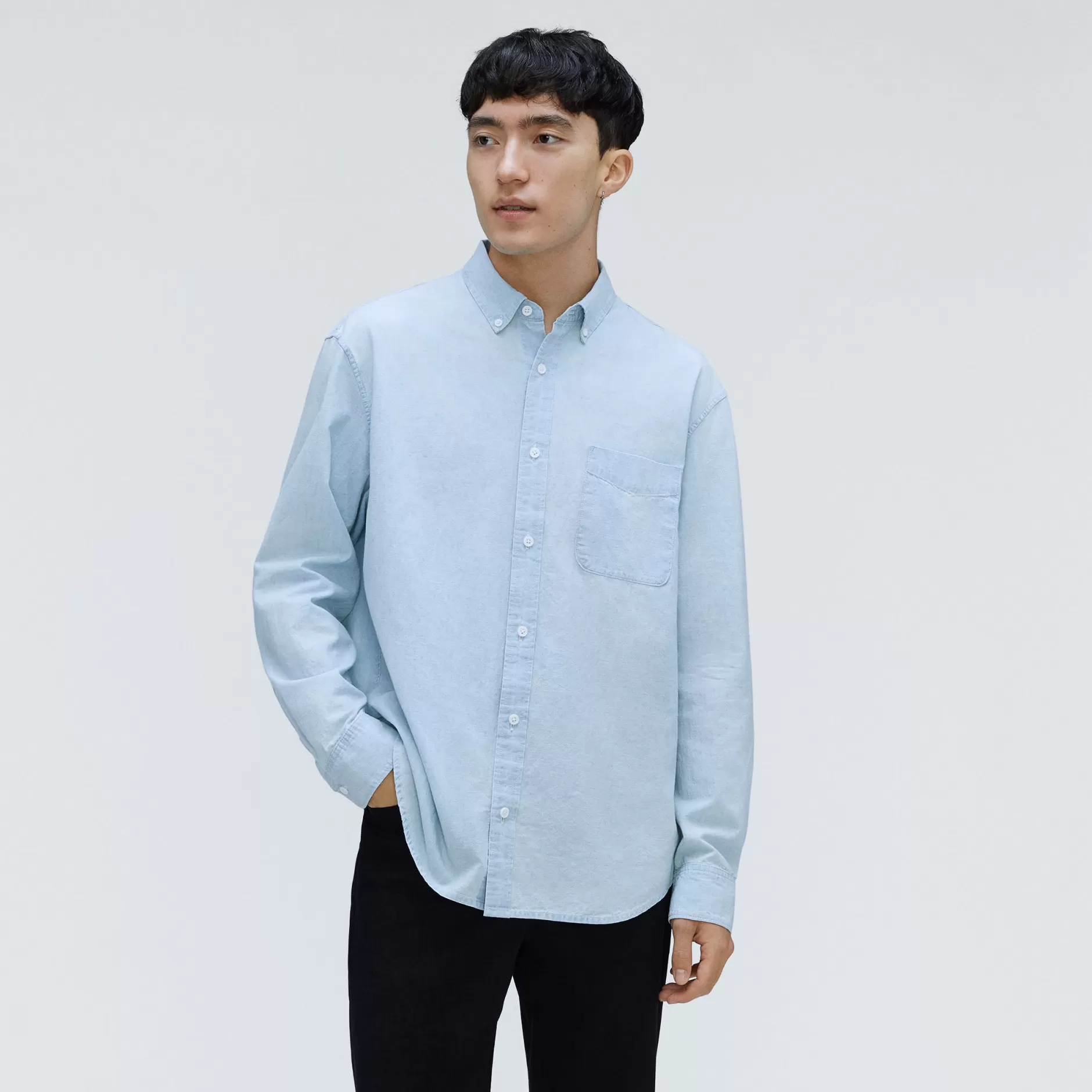 Store The Relaxed Organic Chambray Shirt Men Shirts