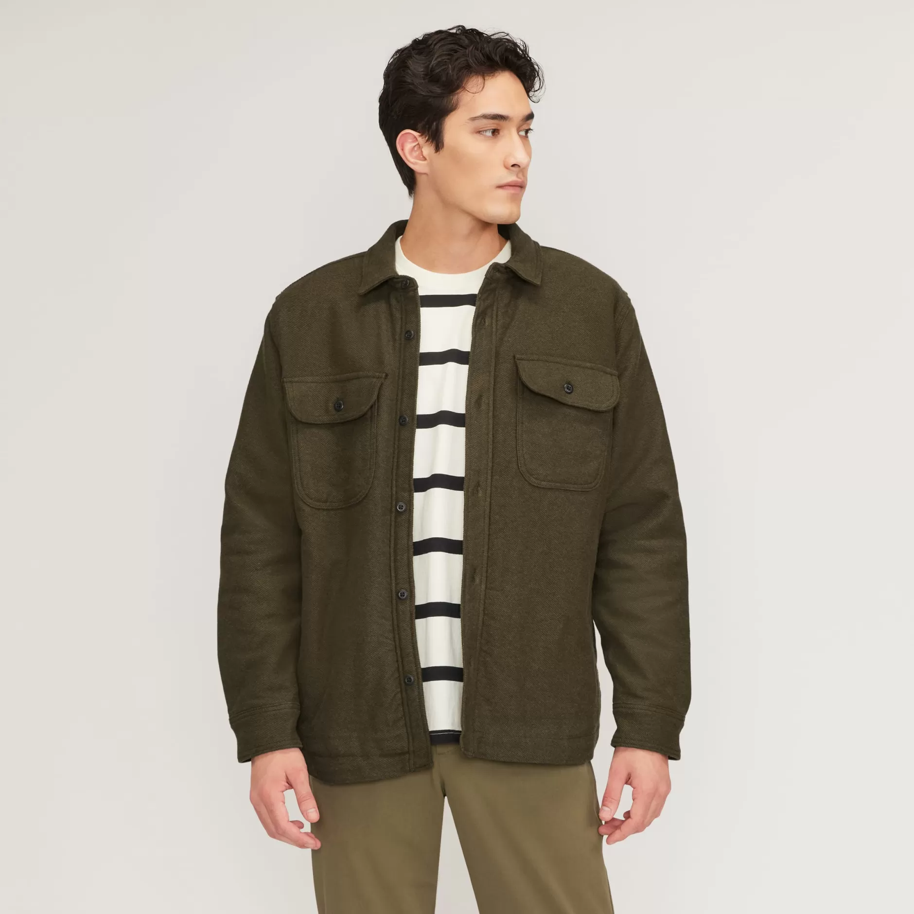 Shop The Renew Fleece-Lined Heavyweight Overshirt Men Jackets & Coats